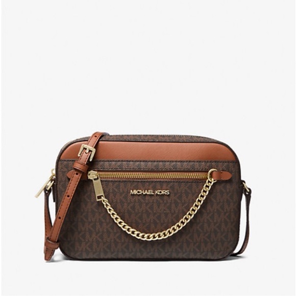 Michael Kors Brown and Tan Crossbody Bag
